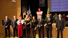 Uroczystość wręczenia Medali Primus Inter Pares w 2013 r. Laureaci Konkursu z Rektorem prof. Markiem Orkiszem, Prezesem Zarządu Fundacji p. Tadeuszem Gratkowskim oraz Przewodniczącym Rady Fundacji p. Romanem Krzystyniakiem, fot. M.Misiakiewicz